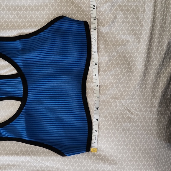 Large Zara Purple Magazine Blue Racerback Crop Top Sports Bra - Picture 10 of 10